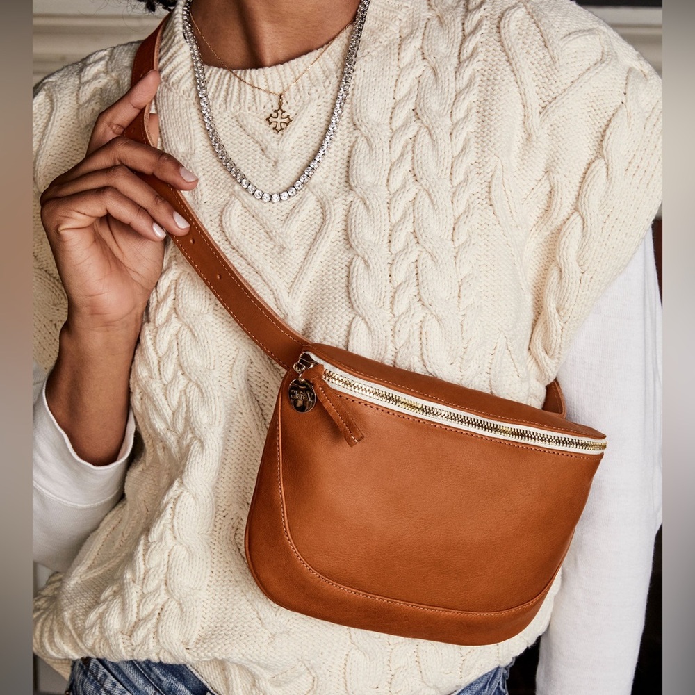 Clare V. Tan Neptune Leather Fanny Pack